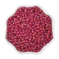 4mm iridescent deep red glass seed beads in white petal bowl for DIY jewelry making - 4mm / Iridescent Deep Red (#21 Style)