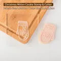 Christmas glove fondant cookie mold stamp made of clear acrylic with snowflake patterns - Christmas Mittens - Stamp