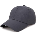 Dark grey quick-dry mesh baseball cap with breathable eyelets for outdoor sports - Dark Gray
