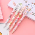 Set of 4 cute cartoon 0.5mm retractable gel pens in pink and white for students - Solid Pole Fujiya