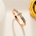Roségouden klaver armband voor dames met zirkonia en rechthoekige edelstenen - Roségoud