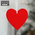 Red heart-shaped Christmas ornament with white string, 5.7x5cm hanging tree decoration - 5.7x5cm/3.8g / Red Heart