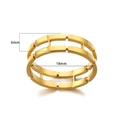 Detailed size view of a 6mm hollow geometric gold chain ring in stainless steel - Gold (JZ6078G-6mm)