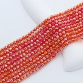 Dettaglio perline di vetro cristallo arancione 4mm sfaccettate con finitura AB DIY - 4mm (Circa 98 pezzi/Filo) / Rosso AB