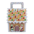 Scatola regalo di Natale a forma di casetta di pan di zenzero con Babbo Natale - Casetta di pan di zenzero con bordo bianco / Piccolo