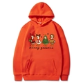 Orange hoodie featuring Christmas goose graphics and Merry Goosmas print text - Orange