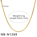 Collier doré multicouche à chaîne à perles de 39 cm de long et 0,3 cm de large - Style Doré Brillant (NB-N1269)