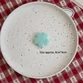 Miniature light blue wool felt five-petal flower patch for Christmas DIY crafts 4cm - Flower-Green
