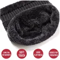 Winter thermal neck warmer in dark grey thick knit with plush fleece lining for men - Neck Warmer / Random Mixed