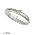 Brazalete de acero inoxidable plateado con textura, ancho de 10mm y diámetro de 6cm - 10mm (CK1072) / Plateado