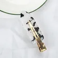6cm black and white spotted acetate hair clip with gold metal duckbill clamp - Black-White Spotted (C16-1-18)