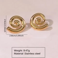 Detailed size measurement of golden spiral stainless steel earrings 2.9x2.66cm - Stainless Steel Large Spiral Hoop
