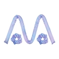 Heatless hair curler set in light blue and lavender gradient silk with matching scrunchies - Light Blue Purple (Without Clip)