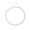 Collana in acciaio inossidabile argento con maglia a chicco di caffè e finitura lucida - N303267-Catena a Muso di Maiale Irregolare d'Argento