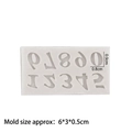 White silicone 0-9 number mold for fondant and chocolate, size 6x3x0.5cm - 1#--Numbers / Gray