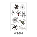 3D Spinne und Spinnennetz Temporäre Tattoo Sticker Set Stil WS-303 für Halloween Deko - Stil WS-303