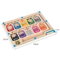 Wooden magnetic color sorting maze with 10 colored beads and pen, 22x29x1.3cm board size - Drift Bottle Magnetic Maze