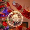 Round LED Christmas suction cup light with warm bell pattern for festive window decor - 16cm / Bell