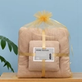Absorbent warm beige coral fleece towel set with gift bag and golden ribbon tie - Towel And Bath Towel Combination / Coffee