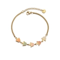 14K gold plated stainless steel bracelet with colorful mushroom charms and lobster clasp - Colorful Mushroom Shape Style (B904)