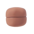 Minimalist macaron brown magnetic scarf buckle with a matte leather texture finish - Matte Dark Coffee