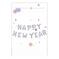 Kit de ballons en aluminium laser argent de 16 pouces avec texte HAPPY NEW YEAR 2025 - Bonne Année / Avec carte de support / Argent