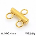 Connettore a barra dorato in acciaio inossidabile per gioielli DIY 10x2.4mm 0.5g - Oro 2 Fili (KLJ8657-Z)
