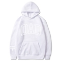 Sweat à capuche blanc avec imprimé DAD EST 2024 et texte personnalisé sur le poignet - S / Hauts / Blanc 312