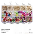 Detail of 770pcs DIY jewelry kit with ABS pearls, gold beads, and crystal elastic cords - Mixed Colors with 2 Rolls Crystal Wire