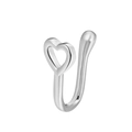 U-shaped non-piercing silver nose ring with elegant hollow heart design for women - Hollow Heart Style (G-232) / Silver