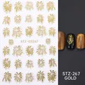 Golden firework and star nail art stickers STZ-CS267 for French manicure designs - STZ-CS267 Gold Fireworks