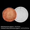 Log wood slice silicone mold with tree ring texture for fondant and clay crafts - Gray