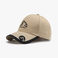Cappellino da baseball kaki strutturato con ricamo montagna Jungle Bill e profili neri - Regolabile / Cachi