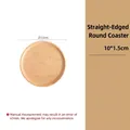 Natural solid wood round coaster 10cm diameter with clear wood grain texture - 10cm Straight Edge Round Coaster