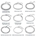 Variété de bracelets gourmettes en acier inoxydable argenté 4-7mm pour hommes, styles divers - Collier Chaîne de Corde / Acier