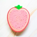 Thick strawberry shaped cleaning sponge for kitchen dishes with red and green details - Individual OPP Bag / Strawberry