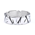Bague pour homme en acier inoxydable style rock hip-hop avec motifs géométriques - US 7 / Argent poli brillant