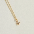 Macro shot of 14K gold plated starfish pendant with colorful cubic zirconia stones - Colorful Zirconia Starfish Style (XL3180-4)