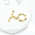 Gold bamboo style OT toggle clasp jewelry connector for pearl necklaces and DIY jewelry - 15mm / Gold