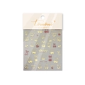 Stickers pour ongles modèle ta-383 motifs cerises et nœuds dorés et rouges - TA383-Nouveau Doré