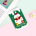 Weißer Weihnachts-Schneemann-Kartenhalter mit grünem Hintergrund für Ausweise - Grüner Hintergrund Kleiner Schneemann / Ohne Zubehör