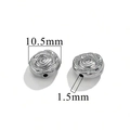 Silver stainless steel rose flower beads for jewelry making, 10.5mm size with hole - Rose-Steel