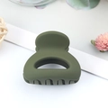 Army green matte hollowed-out mini hair claw clip for high ponytail styling - Matte Army Green
