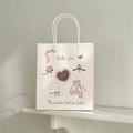 Ballet Girl themed paper gift bag with pink ballet shoes and white ribbon handles - Ballet Girl Design