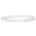 Minimalist natural opalite beaded stretch bracelet with 6mm translucent blue beads - Opal Iridescent (FD6999) / 6mm/19cm