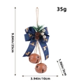 Campanelli di Natale in ferro con fiocco blu renna e pigne su corda di canapa - Marrone