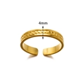 Minimalist gold woven texture ring with 4mm width adjustable open band for women - 4mm Woven Twist Pattern / Gold