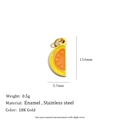 18K gold plated stainless steel watermelon slice pendant with yellow enamel inlay - Watermelon Slice Pendant - Gold