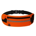 Orange sports running belt with reflective safety strip and breathable honeycomb mesh - Breathable Mesh (Orange)