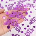 Purple Happy Birthday metallic confetti set for party table decoration, 100 piece pack - 100 Pieces / Purple Glossy + Circles